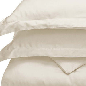 Homeroots Ivory King Cotton Blend 300 Thread Count Washable Duvet Cover Set  Modal 528519