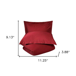 Homeroots Burgundy King 100% Cotton 300 Thread Count Washable Duvet Cover Set  Cotton 528534