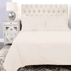 Homeroots Ivory King 100% Cotton 300 Thread Count Washable Duvet Cover Set  Cotton 528537