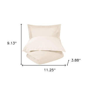 Homeroots Ivory King 100% Cotton 300 Thread Count Washable Duvet Cover Set  Cotton 528537