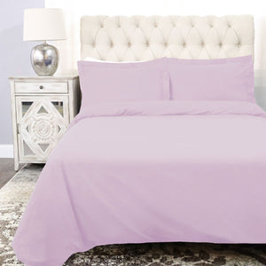 Homeroots Lilac King 100% Cotton 300 Thread Count Washable Duvet Cover Set  Cotton 528538