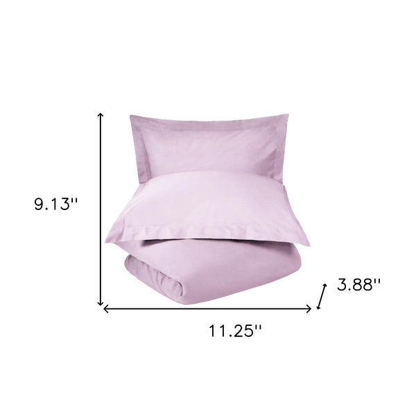 Homeroots Lilac King 100% Cotton 300 Thread Count Washable Duvet Cover Set  Cotton 528538