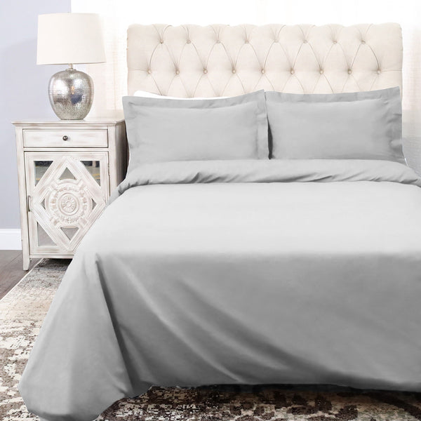 Homeroots Platinum King Cotton Washable Duvet Cover Set  Cotton 528540