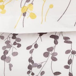 Homeroots Purple And White Queen 100% Cotton 200 Thread Count Washable Duvet Cover Set  Cotton 528557