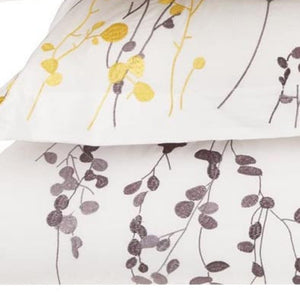 Homeroots Purple And White Queen 100% Cotton 200 Thread Count Washable Duvet Cover Set  Cotton 528557