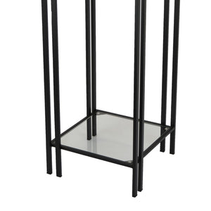 English Elm Buckley Black Metal Plant Stand with Mirrored Shelves for Glam Living Room Decor B056P416941