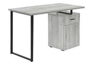 English Elm Computer Desk With Configurable Storage, Modern Grey Laminate & Black Metal, Ideal For Home Office B2710P219937