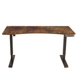 Homeroots 55" Adjustable Brown And Black And Black Computer Desk   528666