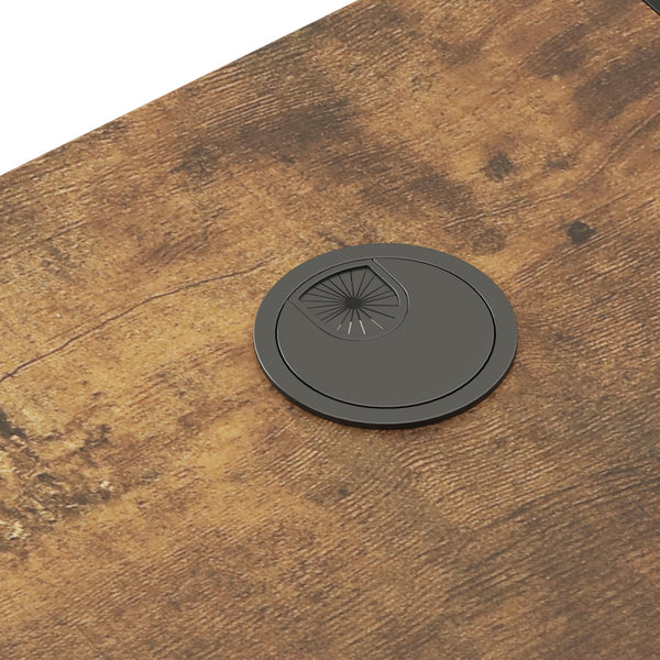 Homeroots 55" Adjustable Brown And Black And Black Computer Desk   528666