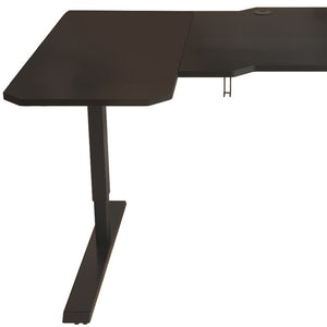 Homeroots 59" Adjustable Black L Shape Computer Desk   528668