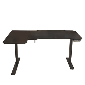 Homeroots 59" Adjustable Black L Shape Computer Desk   528668