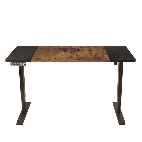 Homeroots 63" Adjustable Brown And Black Standing Desk   528671