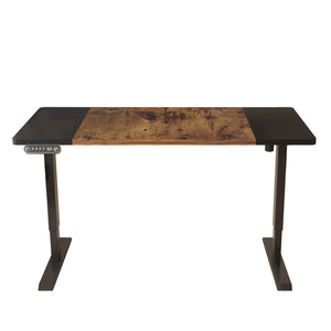 Homeroots 63" Adjustable Brown And Black Standing Desk   528671