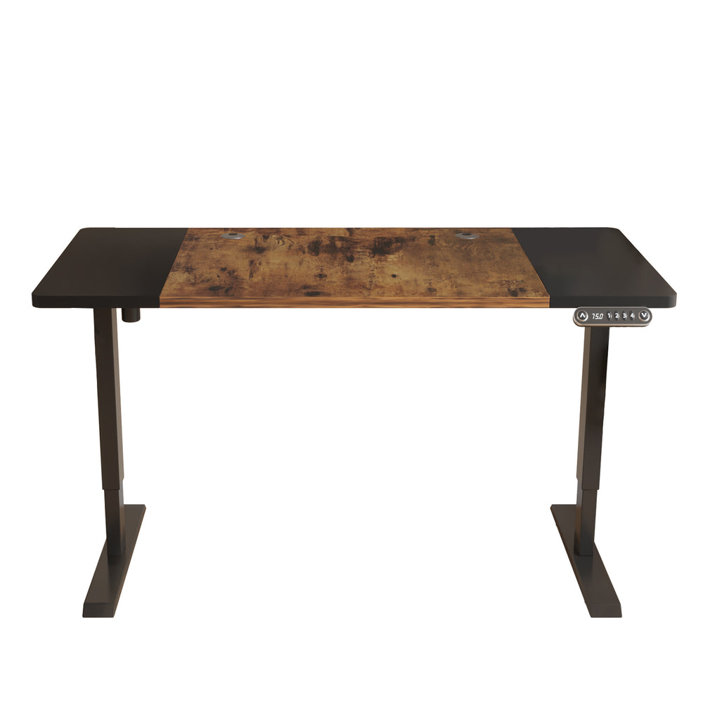 Homeroots 63" Adjustable Brown And Black Standing Desk   528671