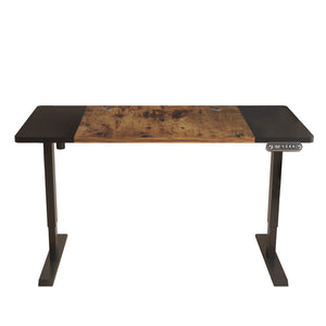 Homeroots 63" Adjustable Brown And Black Standing Desk   528671