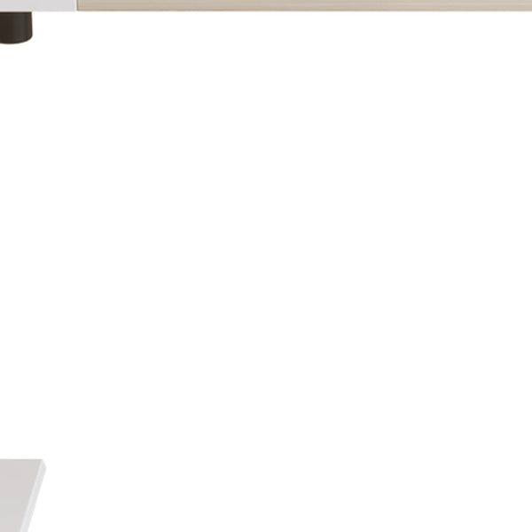 Homeroots 63" Adjustable Natural And White Computer Desk   528672