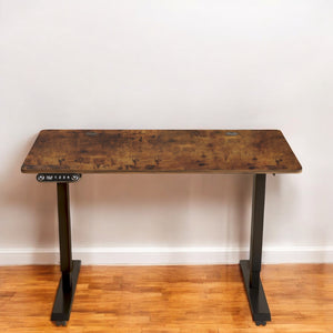 Homeroots 48" Adjustable Brown And Black Computer Desk   528675