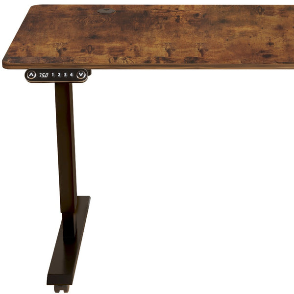 Homeroots 48" Adjustable Brown And Black Computer Desk   528675