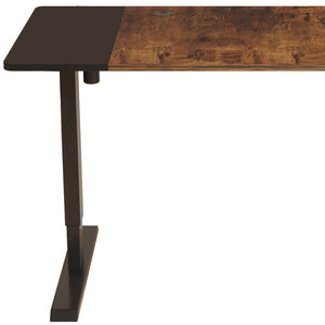 Homeroots 55" Adjustable Brown And Black And Black Computer Desk   528677