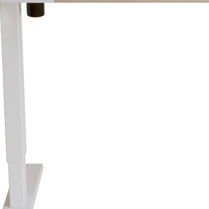 Homeroots 55" Adjustable White And Natural And White Computer Desk   528678