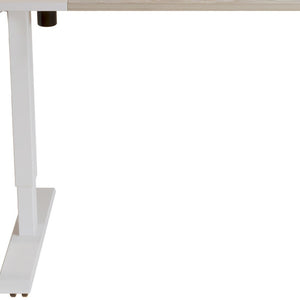 Homeroots 55" Adjustable White And Natural And White Computer Desk   528678