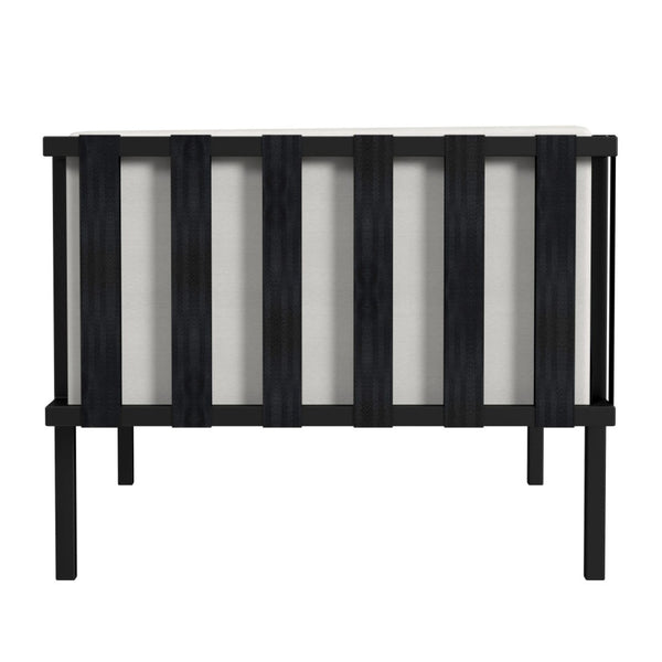 HomeRoots 77" Modern Black Iron Patio Sofa with Weather-Resistant Cushions for Stylish Outdoor Comfort 528681