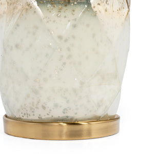 Homeroots 22" White And Gold Mercury Glass Table Lamp With White Cone Shade   528690