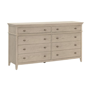 Oxford Eight Drawer Double Dresser Whitewashed Oak Bedroom Storage Soft Close