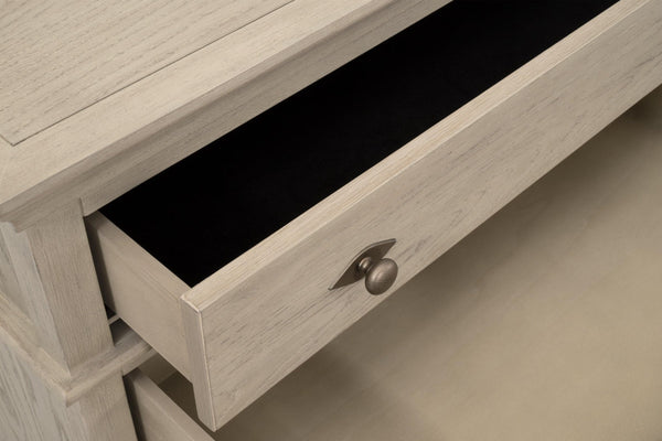 Oxford Eight Drawer Double Dresser Whitewashed Oak Bedroom Storage Soft Close