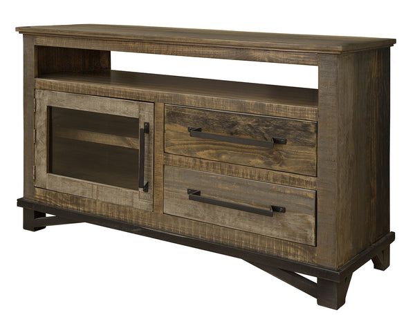 Homeroots 51" Brown Solid Wood Cabinet Enclosed Storage Distressed Tv Stand  Solid Wood 528720