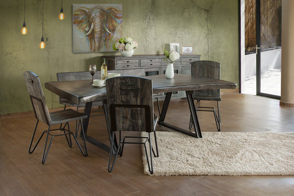 Homeroots 80" Gray Mango Solid Wood Enclosed Storage Distressed Tv Stand  Solid Wood 528725