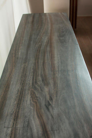 Homeroots 80" Gray Mango Solid Wood Enclosed Storage Distressed Tv Stand  Solid Wood 528725