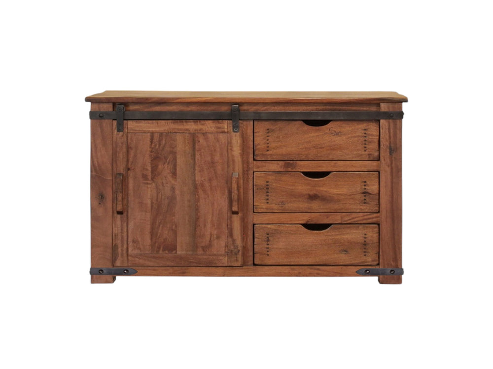 Homeroots 50" Brown Solid Wood Enclosed Storage Distressed Tv Stand  Solid Wood 528726