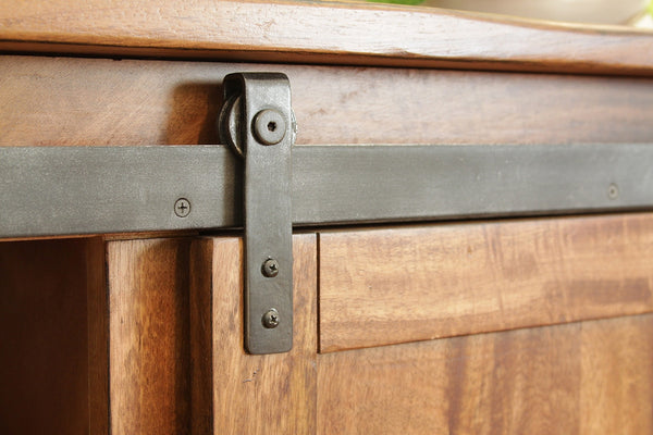 Homeroots 70" Brown Solid Wood Enclosed Storage Distressed Tv Stand  Solid Wood 528728