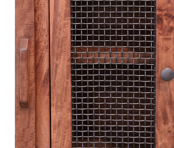 Homeroots 70" Brown Solid Wood Cabinet Enclosed Storage Distressed Tv Stand  Solid Wood 528730