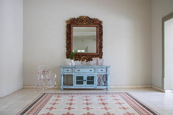 Homeroots 70" Blue Solid Wood Open Shelving Distressed Tv Stand  Solid Wood 528738