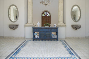 Homeroots 70" Blue Mango Solid Wood Open Shelving Distressed Tv Stand  Solid Wood 528739