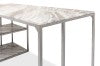 Sarreid Open Modern Desk With Shelves And Elegant Marble Top - Antique Silver Finish, Stylish Iron Design Silver  52874