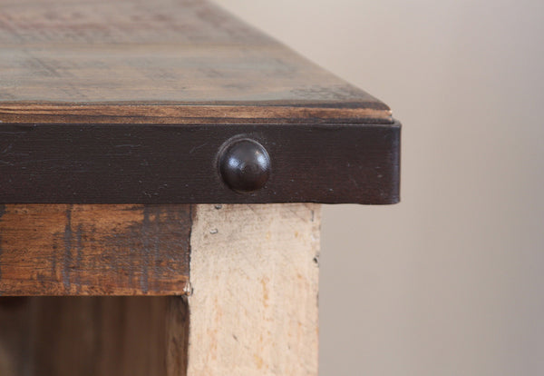 Homeroots 61" Brown Solid Wood Cabinet Enclosed Storage Distressed Tv Stand  Solid Wood 528763