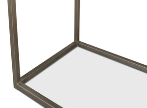 Sarreid Minimal Console Table - Elegant Silver Antique Design With Iron Frame And Marble Top For Modern Homes Silver  52876