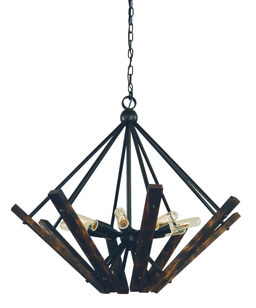 Framburg 8-light Handcrafted Matte Black Rustic Chandelier - Elegant Design For Modern Farmhouse Décor Matte Black Metal 5288 Mblack
