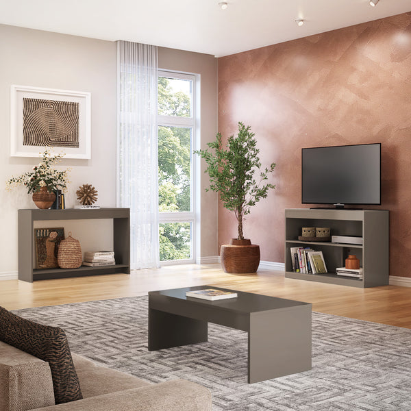 Homeroots 39" Light Gray Solid Console Table   528803