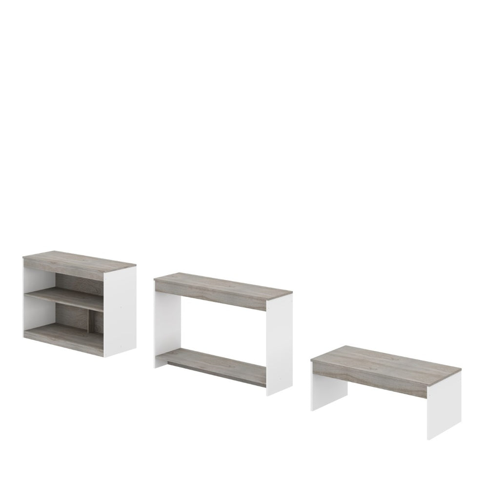 HomeRoots 39" Gray And White Console Table - Stylish Entryway & Living Room Furniture for Modern Spaces 528805