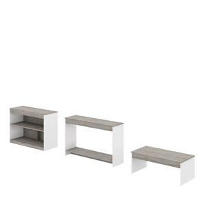Homeroots 39" Gray And White Solid Console Table   528805