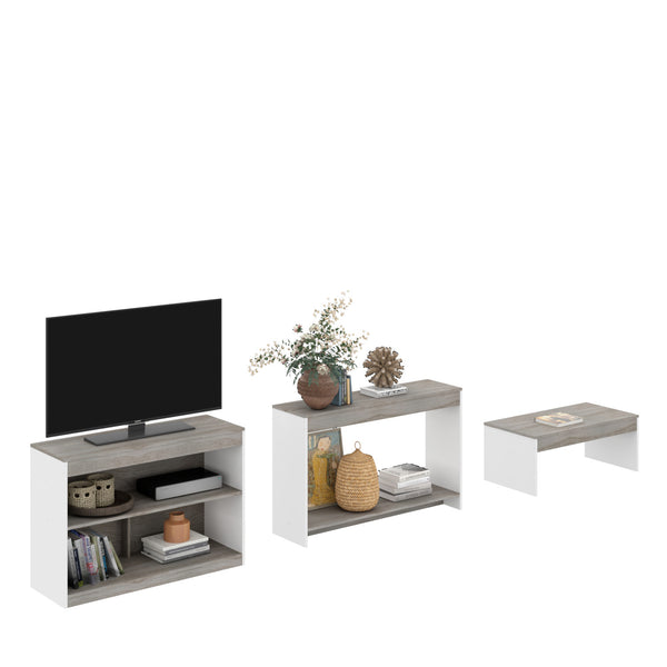 Homeroots 39" Gray And White Solid Console Table   528805