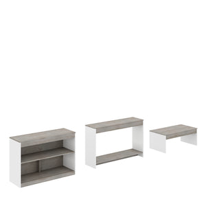 Homeroots 39" Gray And White Solid Console Table   528805