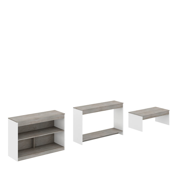 Homeroots 39" Gray And White Solid Console Table   528805