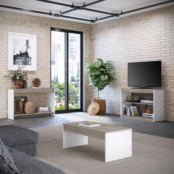 Homeroots 39" Gray And White Solid Console Table   528805