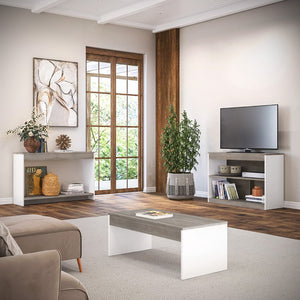 HomeRoots 39" Gray And White Console Table - Stylish Entryway & Living Room Furniture for Modern Spaces 528805