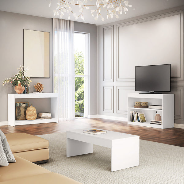 Homeroots 39" White Solid Console Table   528806